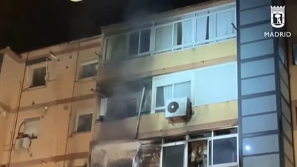 Un aparatoso incendio en una vivienda de Madrid destapa un laboratorio de cocaína