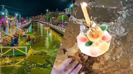 ผงะ! งานลอยกระทงมหาสารคาม น้ำเน่าส่งกลิ่นเหม็น