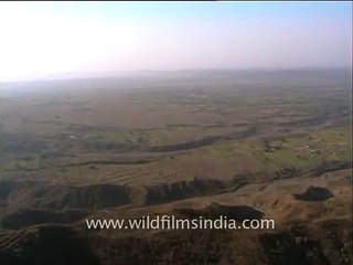 An aerial view of agriculture fields in Manali