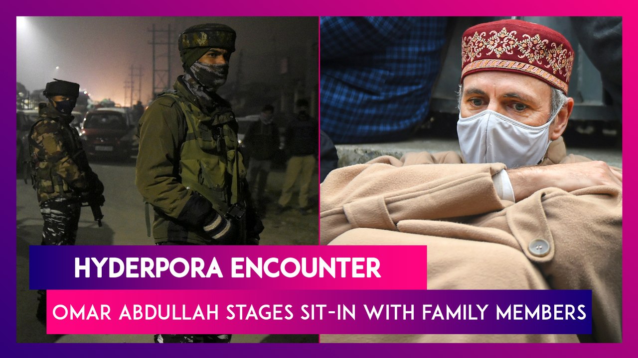 Hyderpora Encounter: Omar Abdullah Stages Sit-In With Family Members Demanding Handover Of Bodies Of Businessmen Killed By Armed Forces, Bodies Exhumed