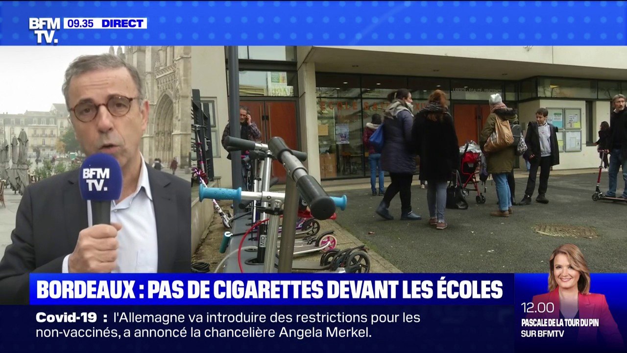 Interdiction des cigarettes devant les écoles à Bordeaux: Pierre Hurmic, le maire EELV de la ville, annonce que la mesure sera étendue "rapidement à tous les espaces qui reçoivent de jeunes enfants"