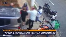 Família é abordada e rendida por ladrões em motos em frente a um condomínio de alto padrão, na zona sul de São Paulo. O repórter Felipe Bambace tem todos os detalhes.