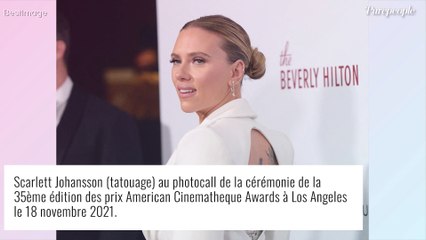 Scarlett Johansson jeune maman en décolleté XXL : elle dévoile son (énorme) tatouage au bras de son mari