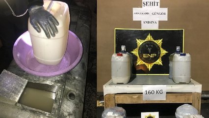 Yakıt deposunun içindeki zuladan 160 kilo sıvı uyuşturucu çıktı