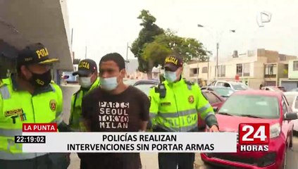 La Punta: policías hacen intervenciones sin armas ni implementos