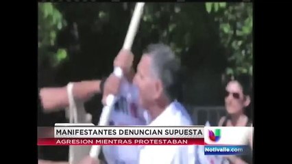 Manifestantes denuncian agresion