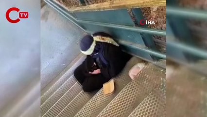 İphone'lu dilenci kameraya yakalandı