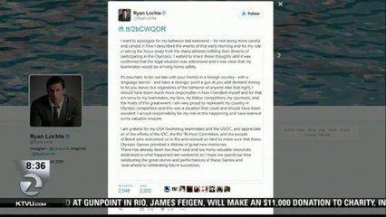 LOCHTE APOLOGIZES FOR HIS ACTIONS SURROUNDING OLYMPICS INCIDENT