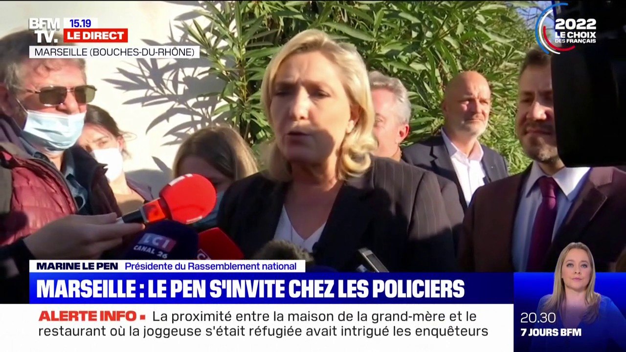 Marine Le Pen en visite à Marseille: "Il faut mettre le paquet pour reprendre le pouvoir et mettre fin à l'anarchie généralisée qui y règne"