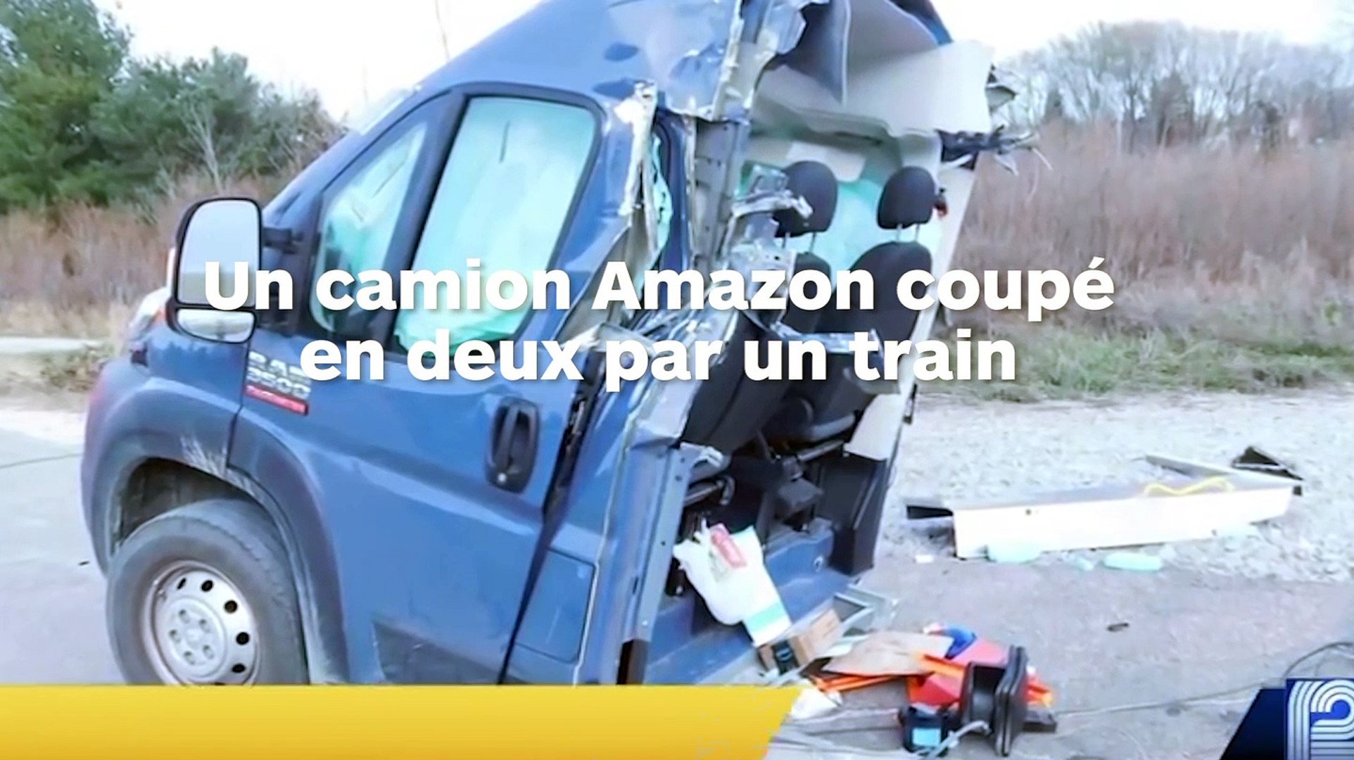 La camionnette d'un livreur Amazon coupée en deux par un train - Vidéo  Dailymotion
