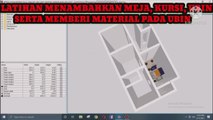 latihan menambahkan kursi, meja, ubin serta memberi material pada ubin menggunakan sweet home 3d