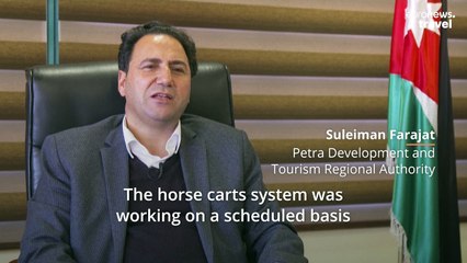 Electric vehicles replace horses in Jordan's ancient city of Petra