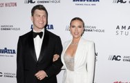 Scarlett Johansson Wore a Bedazzled Bustier for a Rare Appearance With Colin Jost