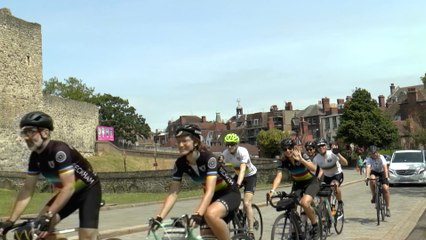 Cyclists hitting every cathedral in the country arrived in Rochester