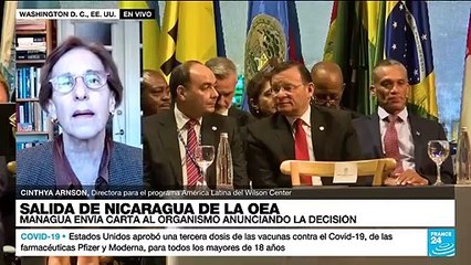 Cinthya Arnson: Con la salida de la OEA "Nicaragua está siguiendo los pasos de Nicolás Maduro"