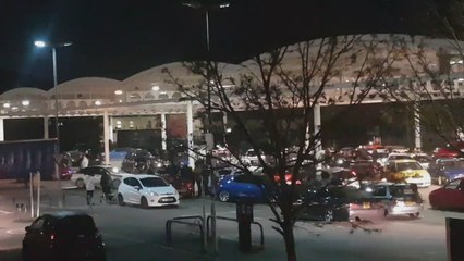 Around 200 boy racers gathered at a supermarket car park in Dartford.