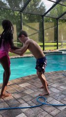 Little Boy Leaps Into Pool to Save Anna Doll