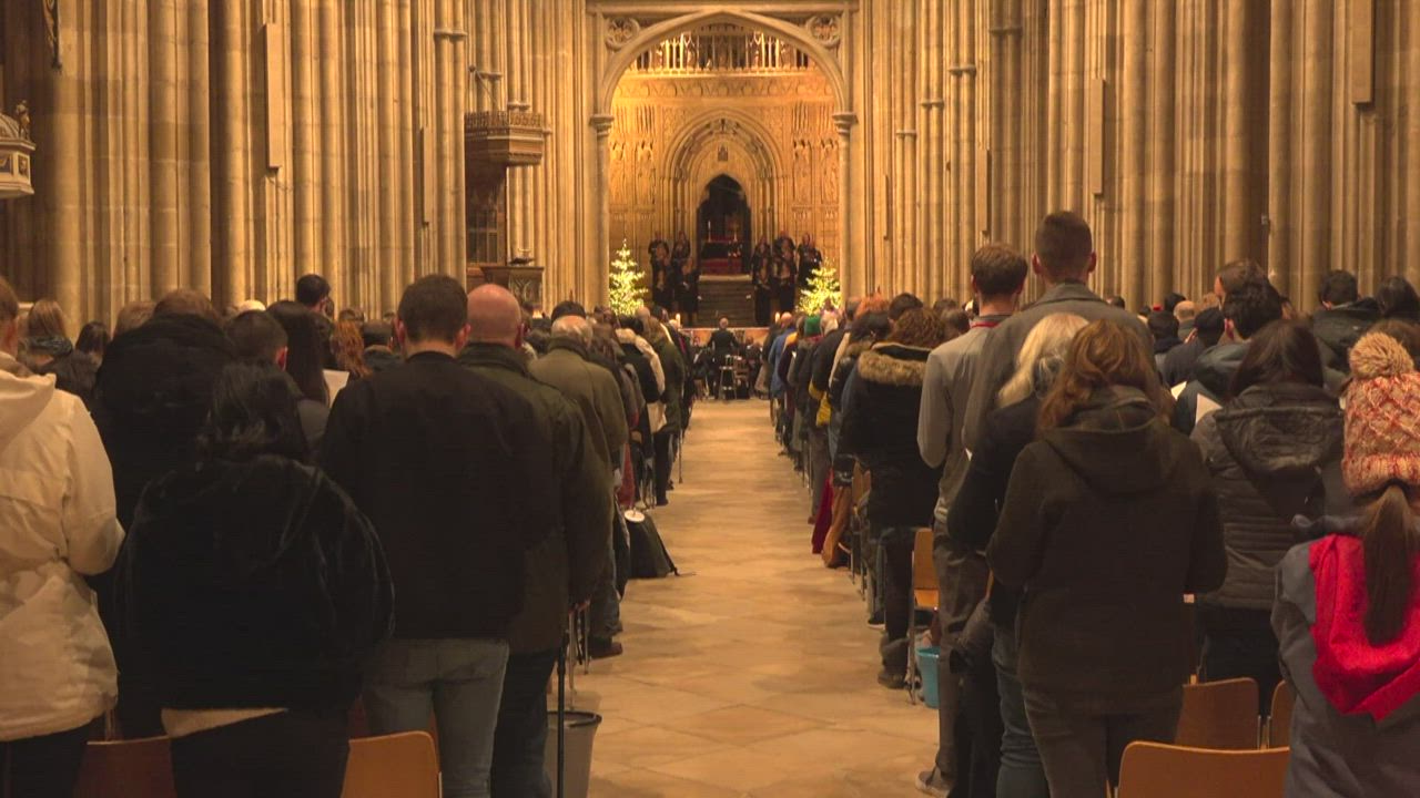 Canterbury Cathedral opens its doors for Carols by Candlelight service