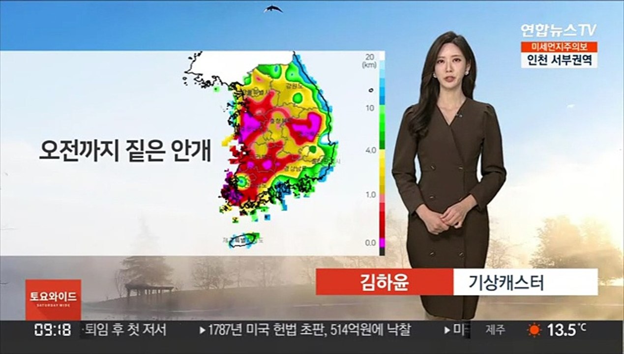 [날씨] 먼지 뒤엉킨 희뿌연 하늘…주말 대기질 나쁨