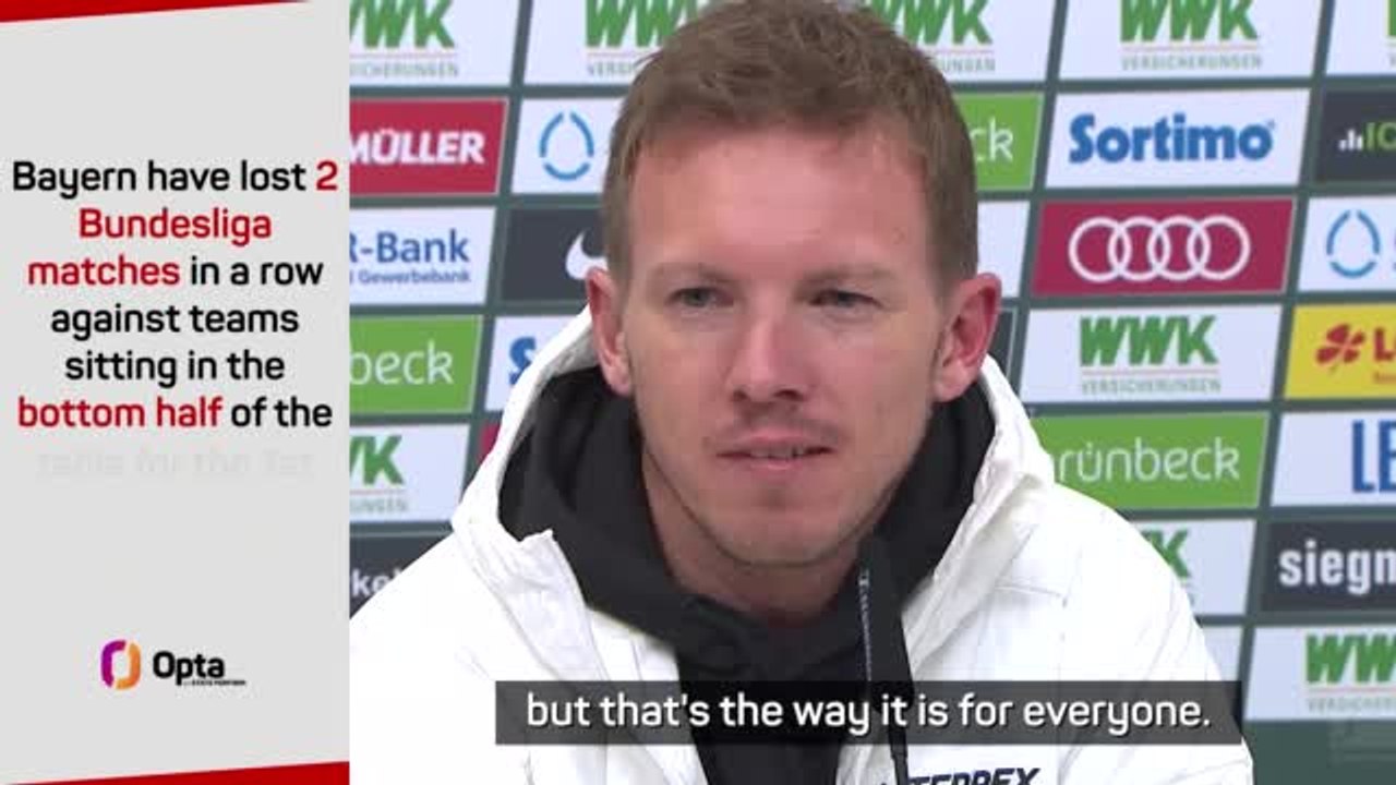 Nagelsmann not blaming COVID for Bayern defeat at Augsburg