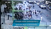 Riña entre comerciantes ambulantes y policías en Eje Central deja 6 lesionados