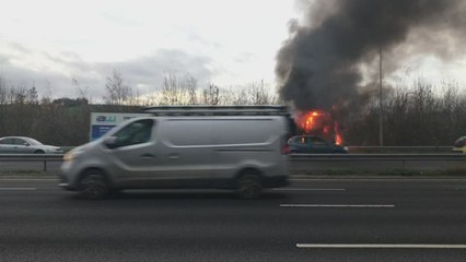 Lorry fire on M2