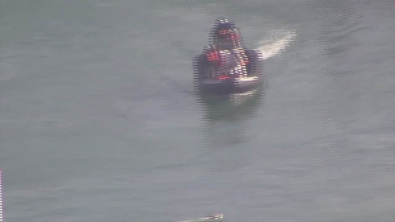 Footage shows Border Force rescuing migrants off Kent coast