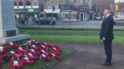 Footage posted online shows Paul Golding laying a wreath in Kent