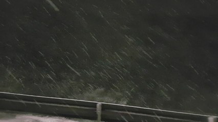 Treacherous snowy conditions on Bluebell Hill A229