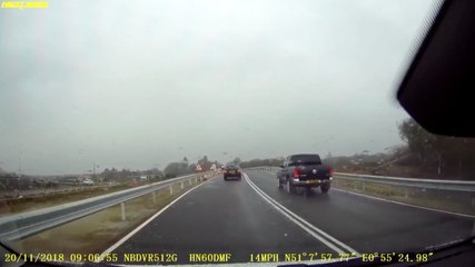 Dangerous driver on the wrong side of the road