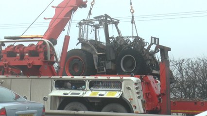 Burning tractor causes long delays on A249 near Sittingbourne