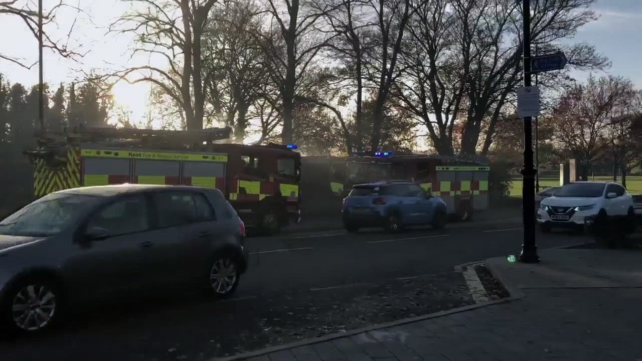 Fire near Great Lines Heritage Park in Gillingham