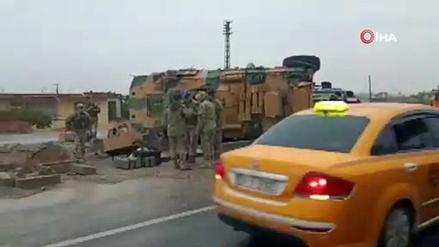 Hatay'da zırhlı askeri araç devrildi: 3 asker yaralı