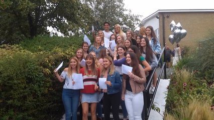 Invicta Grammar School girls jump for joy after A Level results