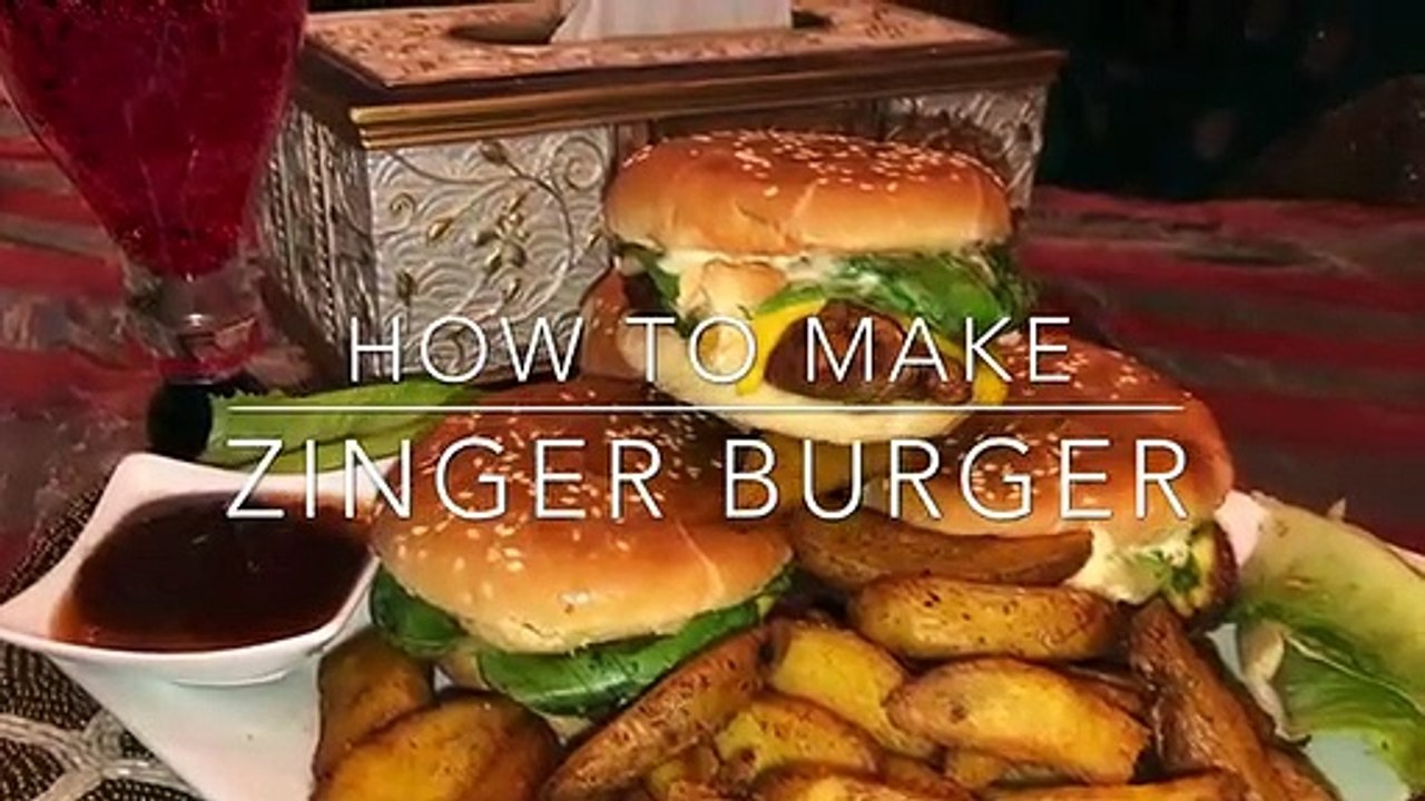 How to make zinger burger! Spicy & deliciousزنگر برگر بنانے کا سب سے آسان طریقہ