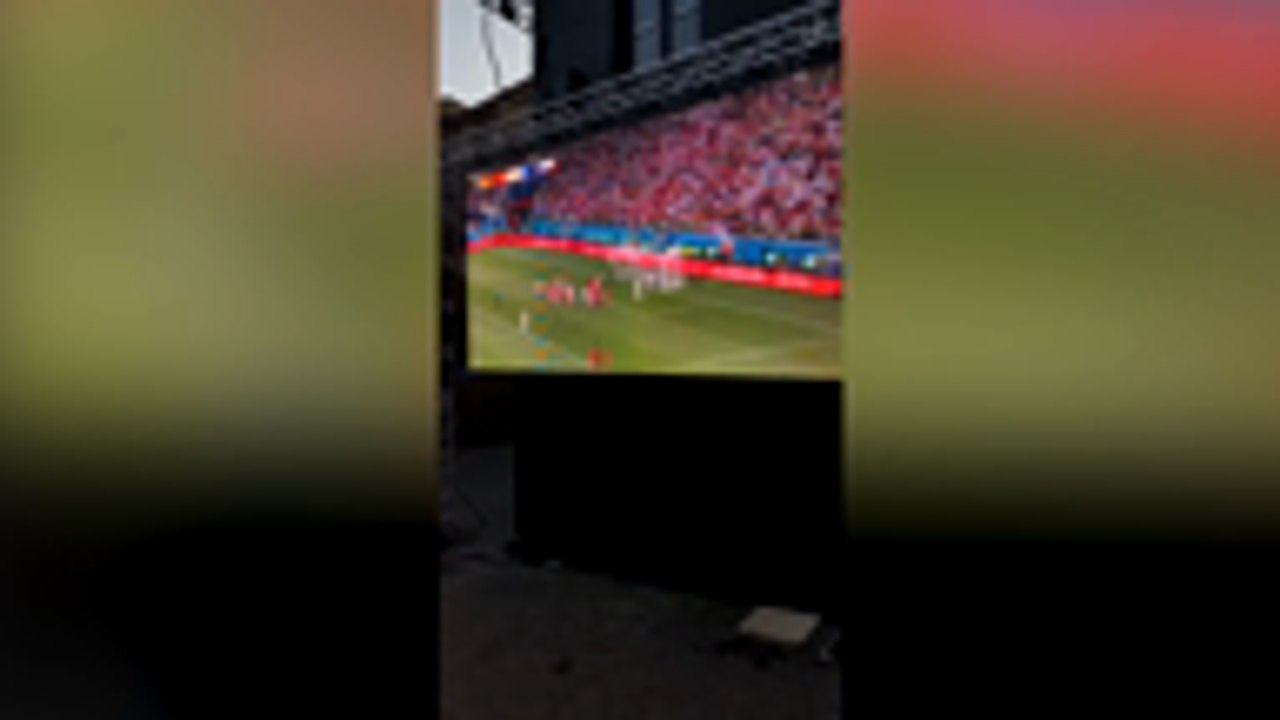 Fans cheer in Maidstone as England score goal in World Cup