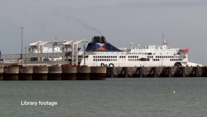 Suspended ferries at Port of Dover