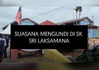 Suasana mengundi di SK Sri Laksamana, Melaka, hari ini.