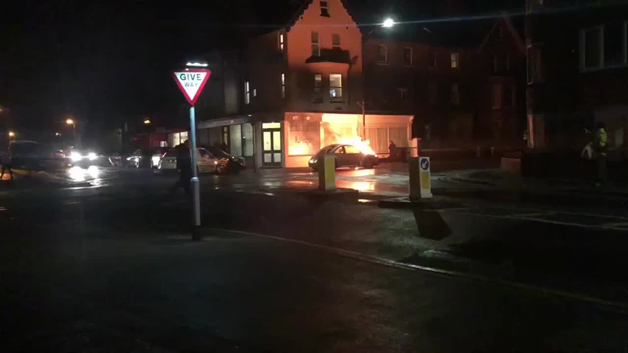 Car fire in Herne Bay