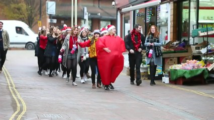 Highworth school dance a Christmas Conga down Ashford High Street