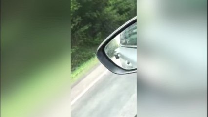 A Land Rover caught fire on the A249