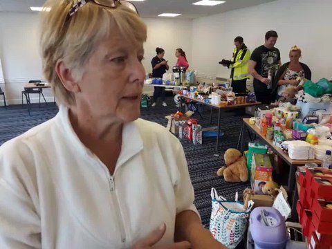 Mary Scott has been receiving donations at the village hall