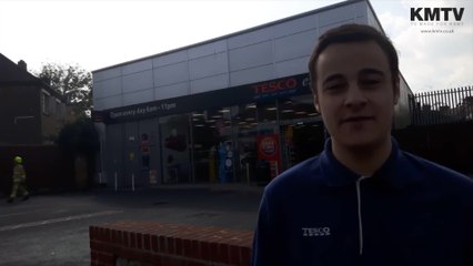 Fire behind Tesco Express in Maidstone