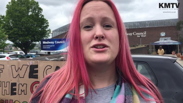Protesters gather outside Medway Council