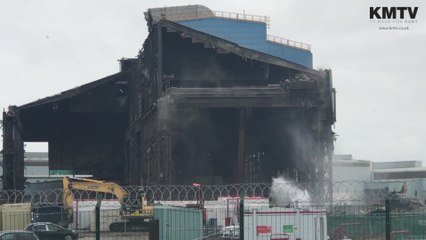 A Sheppey steel mill is being demolished