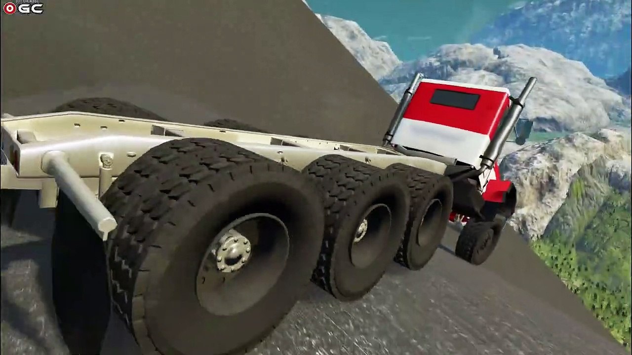 Trucks VS CLIFF HİGH BUMPS #1 / Hard Fall / BeamNG Drive