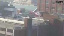 Air ambulance lands on car park roof