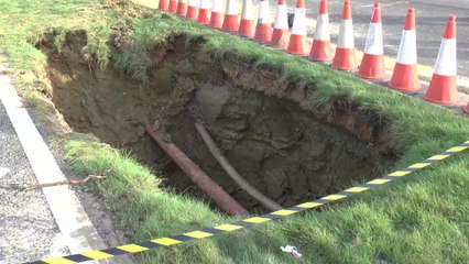 Sinkhole appears on the A249