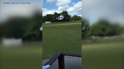 Air Ambulance lands at Linden Park Cricket Club in Tunbridge Wells