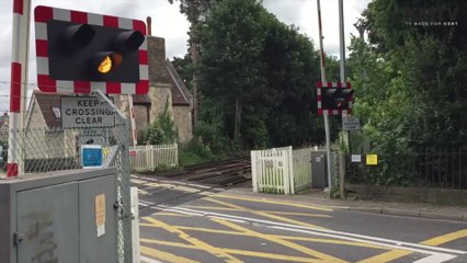 BT van speeds through level crossing warning